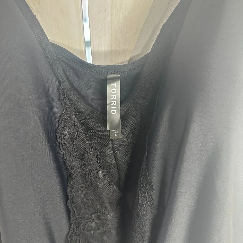 Torrid Black Lace Front One Piece Swimsuit